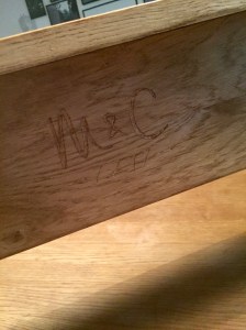 Banc B1 of le dahé en chêne massif ciré. 340€