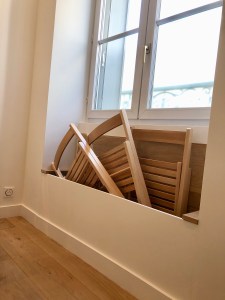 Banc-coffre sur mesure of le dahé en chêne et MDF. 320€