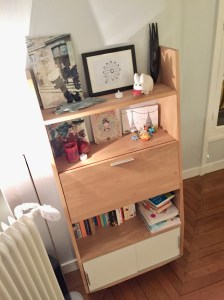 Bureau secrétaire BS1 of le dahé en chêne massif ciré. 790€